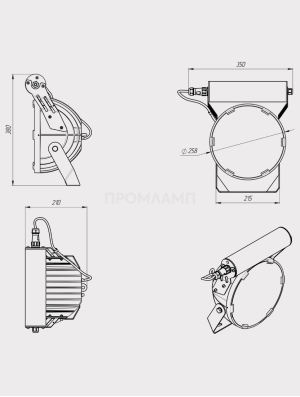 Размеры светильника FHB 46-150-850-F15 АБ